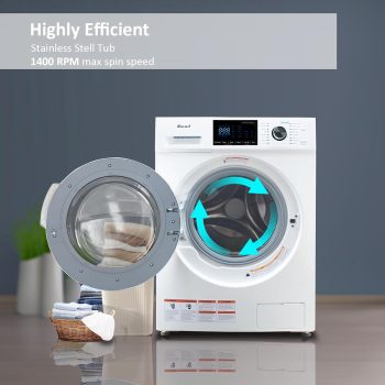 Smad Washer and Dryer Combo 24" 2.7 Cu ft 26 lbs Washer and Dryer Ventless LED Display16 Cycles