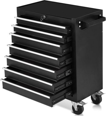 7-Drawer Rolling Tool Chest, Tool Cabinet On Wheels with Keyed Locking System and Drawer Liners