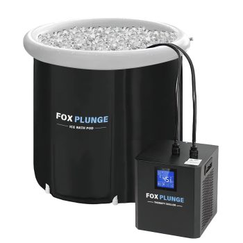 Cold Plunge Tub with Water Chiller 1/3HP Ice Bath Chiller with Submersible Pump & 2 Hoses, 87Gal Insulated Ice PodPortable Cold Therapy Recovery System for Home or Gym