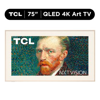 (Open Box) TCL 75" Class NXTVISION TV QLED 4K Smart Google TV and Flush Wall Mount (New 2024) - Art TV, Matte Anti-Glare Screen, 120Hz - 75A303W