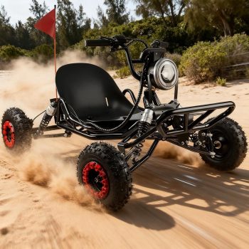 Vakiorn 1500W Electric Go Kart 30MPH 330LBS Capacity 8 Inch All Terrain Tires Front LED 10.4Ah 15+ Mile for Adults Off Road Trail
