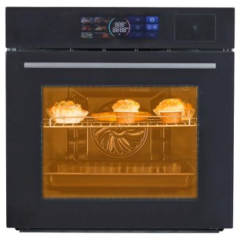 2024 New Single Wall Oven 24" Built-In Electric Ovens, 70L, 3000W, 8 Baking Modes, With Air Frying Function, 3D Surround Heating With Double-Layered Glass Door, Touch Control With Colour Led Screen