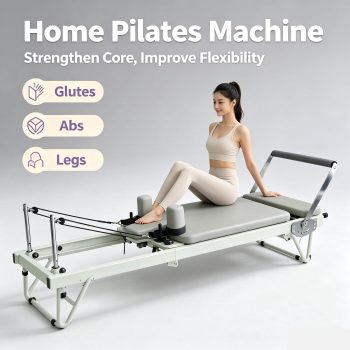 Studio Grade Pilates Reformer, 440lbs Heavy Duty Steel Pilates Machine with Multi-Angle Foot Bar, Professional Strength Equipment for Home Gym Studio