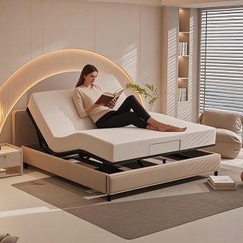 Mintazer Queen Size Adjustable Bed Base Frame with Head & Foot Incline, Wireless Remote Control Ergonomic Electric Bed Frame Zero Gravity Quiet Motor, Black