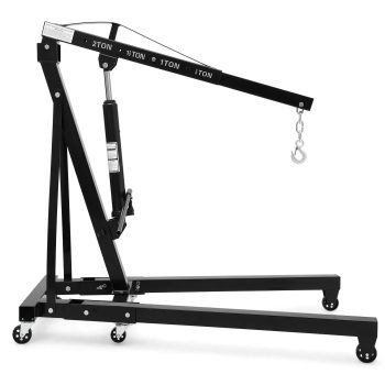 Black 2-ton telescopic boom hydraulic engine hoist