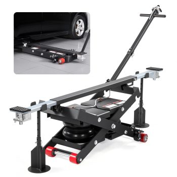KFFKFF Portable Air Car Lift, 6613 lbs/3 Ton Capacity, 21.7 inch Max Height, Adjustable Lift with Airbag, Support Stands, Wheel Chocks, Rubber Pads, Durable Design for Sedan, SUV, and Pickup