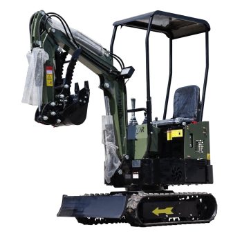TYPHON TERROR X STORM Mini Excavator Machine 1 Ton Trench Digger with Canopy, Hydraulic Thumb Clip, Bucket USA