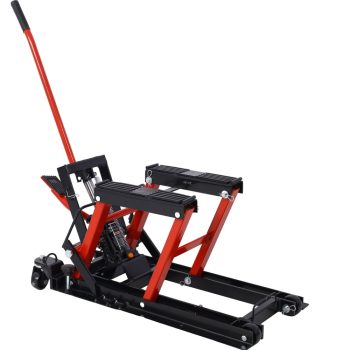 1500 LBS Hydraulic Scissor Motorcycle Lift Jack FootOperated Portable Lift Table with 4 Wheels for Motorcycle ATV UTV Repair