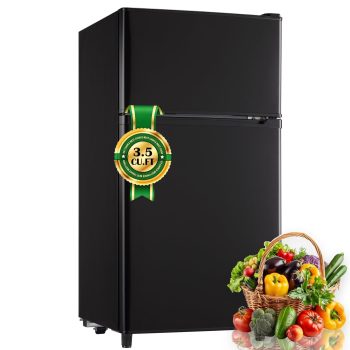 WANAI 3.5 Cu.ft Mini Fridge Compact Refrigerator with Freezer Small Fridge For Bedroom, Office, Kitchen, Apartment