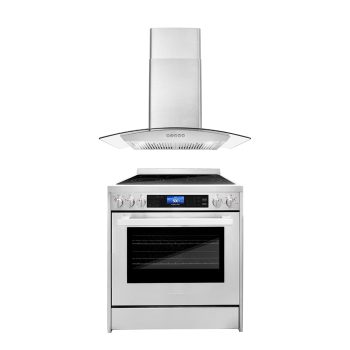 2-Piece Kitchen, 30" Electric Range and 30" Wall Mount Range Hood