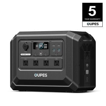 OUPES Portable Power Station, 1800W(4500W Surge) 1024Wh LiFePO4 Battery, 140W USB-C Output, 46Min Fast Charge, 20ms UPS, Solar Generator for Camping, Emergency, RV, Off-Grid Living