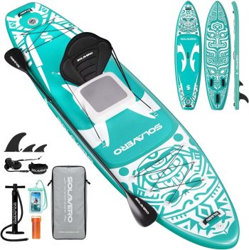 HLDIRECT 11'6" x 35" Inflatable Stand Up Paddle Board with Seat, Extra Long & Wide SUP Board, Non-Slip Stable Deck for Adults & Youth