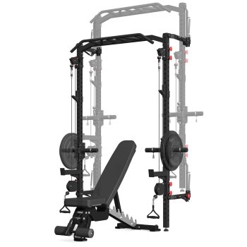 Danrelax Wall Mounted Power Rack with Cable Crossover Machine, Foldable Squat Rack with Dual Pulley System, Pull Up Bar & J Hooks, 1000 LB Capacity Space Saving Home Gym Strength Training Equipment