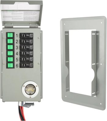 Nature's Generator Transfer Switch 6 Circuits 120V 30A Power Transfer Kit With Transfer Switch Flush Mount