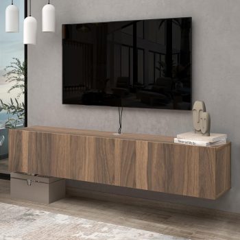 HomeStock Artisanal Abode Floating TV Stand, TV Stand up to 75 inch TV, Floating TV Stand Wall Mounted, Floating Entertainment Center, Floating Shelf for Under TV, Floating TV Console-Color:
