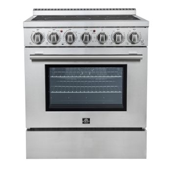 Forno Paolo 30-Inch Freestanding Electric Range, Stainless Steel, 4.38 cu.ft, True Convection Oven, Energy Efficient