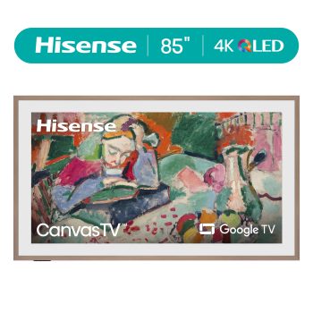 Hisense 85-Inch Class QLED 4K S7N CanvasTV Series Dolby Vision HDR Google Smart TV (85S7N, 2024 Model) - Art Mode, Anti-Glare Panel, H, Hi-Matte Display, Frame & UltraSlim Wall Mount Included, 144Hz