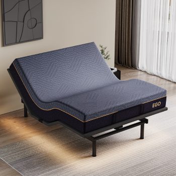 EGOHOME Twin XL Adjustable Bed Frame and 12 inch Memory Foam Mattress in a Box, Medium Firm, Electric, Wireless Remote with Backlight, Head and Foot Incline, Zero Gravity,Easy Assembly