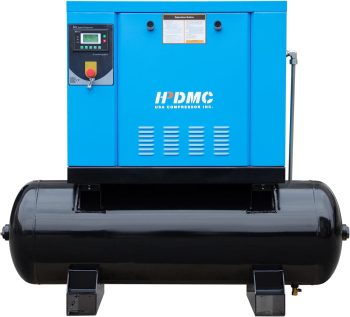 HPDAVV PACK4-T 4KW 5.5HP Rotary Screw Air Compressor 230V/1Ph 18CFM 150psi with 80Gal ASME Tank Heavy Duty Air Compressed System for Small Machining & Fabrication Workshops, Automotive