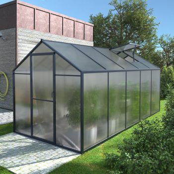 VEIKOUS 10' x 6' Walk-in Greenhouse for Patio w/ Aluminum Frame, Lockable Door and Window for Patio, Backyard