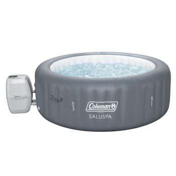 Coleman SaluSpa 4-6 Person AirJet Inflatable Hot Tub with EnergySense Cover, Grey, 77"x28"