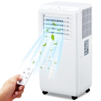 Ultra-Quiet 10,000 BTU Portable Air Conditioner 3-in-1 AC with Dehumidifier & Fan Cools Up to 400 Sq.Ft 24H Timer, LED Display, Remote, Complete Window Vent Kit,for Bedroom,Office, Dorm, Home