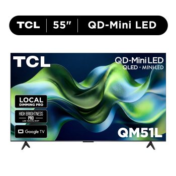 TCL 55" QM51L Series QD-Mini LED QLED 4K UHD HDR Smart Google TV (New 2026) - Local Dimming Pro, Halo Control System, High Brightness Pro, TCL AIPQ Processor, Game Accelerator 144 - 55QM51L