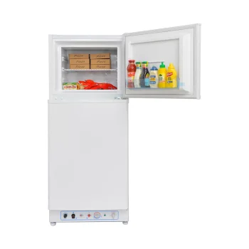 Smad 6.1 Cu.Ft Propane Refrigerator Off Grid 2 Way RV with Freezer for Cabin Boat 110V Gas Fridge White