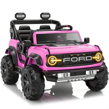 iYofe 24V 2 Seater Ford Bronco Raptor Powered Ride on Car with Remote Control, 4 Wheels Suspension, Ages 3-8