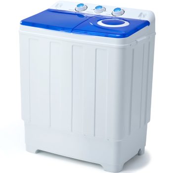 Clickoods 28lbs Portable Washing Machine Twin Tub, Compact Washer with Drain Pump, Semi-Automatic washer dryer combo