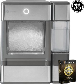 Restored GE Profile Opal Nugget Countertop Ice Maker Stainless Steel OPAL01GEWKT Bundle with Deco Essentials Exclusive 2 Year CPS Enhanced Protection Pack