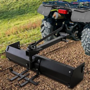 2025 New 42" Tow Behind Box Scraper Lawn Tractor Attachments Fit for ATV UTV, Box Blade Hitch Tow Suitable for Agriculture