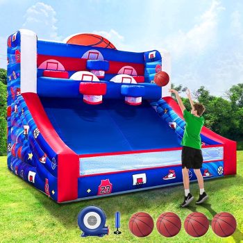 GR8FUN Inflatable Basketball Hoop Shot 131010ft, Blow Up Inflatable Basketball Game with Balls, Air Blower, Games for Outdoor Parties, Carnival Events, Lawn Games