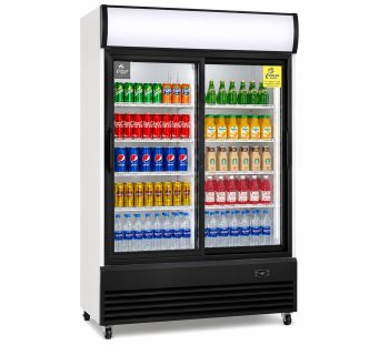 48 in. W 35.3 cu. ft. Commercial Two Sliding Glass Door Display Refrigerator Beverage Merchandiser Cooler