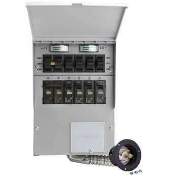 Reliance Controls 306A 30 Amp 6-Circuit Manual Transfer Switch, Generator Parts