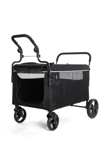 2in1 PushPull Dog Wagon Stroller for Medium & Large Dogs, HeavyDuty AllTerrain Pet Cart with Ramp, Adjustable Handle & OneStep Brake for Outdoor Hiking Camping