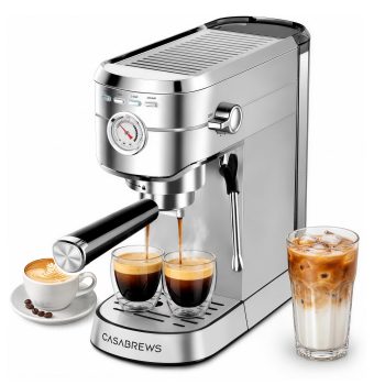 CASABREWS CM5418 Espresso Machine, 20-Bar Coffee Maker with PID Temperature Control, Pressure Gauge, Pre-Infusion & Steam Wand