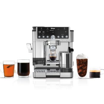 Ninja Luxe Caf Pro Espresso Machine & Drip Coffee Maker, Cold Brew, Hot Water, Integrated Tamper, Built-in Grinder, Hands-Free Frother for Cappuccinos, Lattes, Americanos, Dairy or Non-Dairy, ES701
