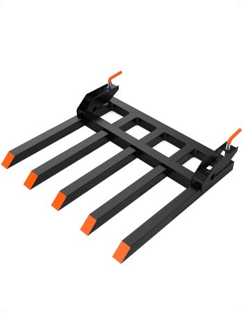 Clamp On Debris Forks to 48" Tractor Bucket, 2500LB Heavy Duty 5-Tine Pallet Forks for Tractor/Skid Steer, Quick Attach Bucket Attachment
