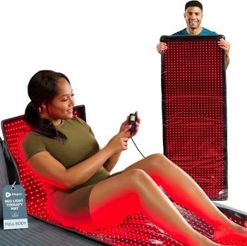 LifePro AllevaBody Fit Red Light Therapy Body Wrap Mat 660nm & 850nm Near Infrared, 1280 LEDs, 62"x23.6" Portable Adjustable Full-Body Wellness