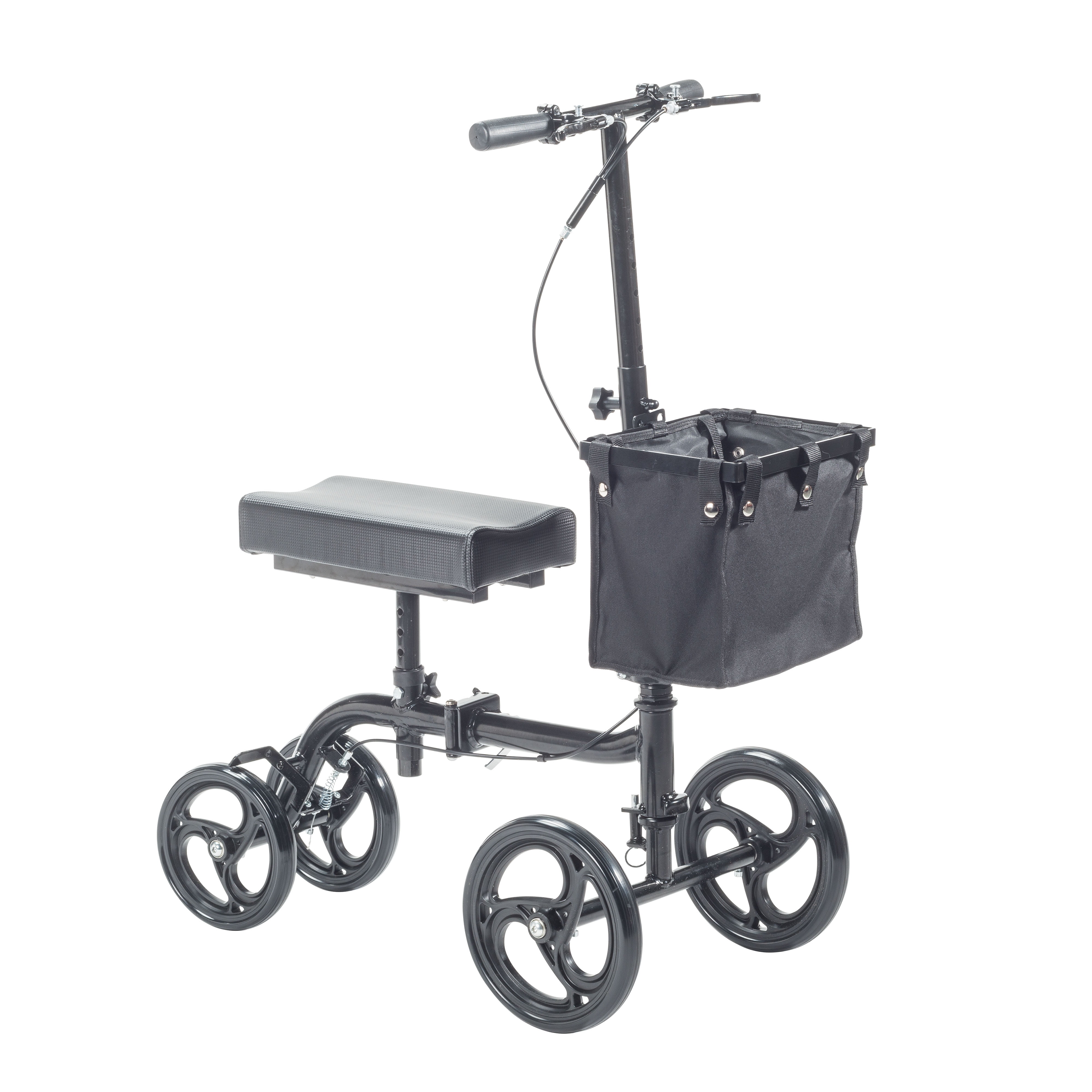 Equate Folding Knee Walker Alternative to Crutches, 10 in Front Wheels, 350 lb Weight Capacity