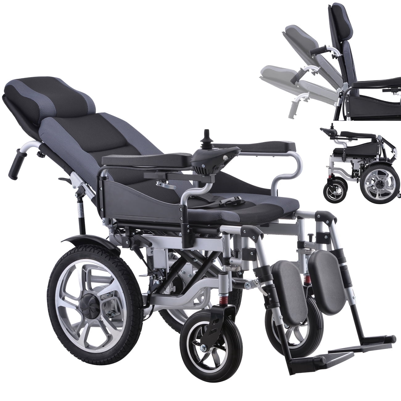 NOMIGO Reclining Electric Wheelchair for Adults, Dual Brakes System, 700W Motor, 20AH Battery, 20-Mile Range