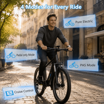 Xathquia Electric Bike for Adults, 26 Inch Step-Thru Ebike with 1500W Peak Motor, 48V Removable Battery, City Cruiser Electric Bicycle, 65 Miles, 7-Speed