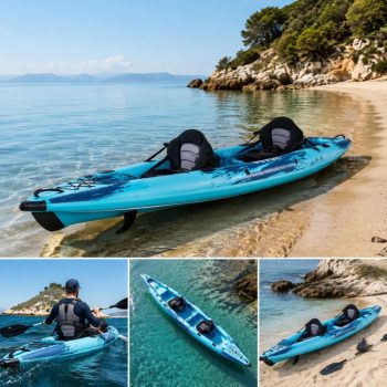 Inflatable Kayak, 2 Person, Puncture-Resistant PVC, Padded Seat, 700 Lbs Capacity, 2 Paddles, Hand Pump
