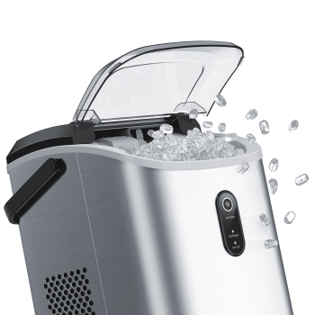 Ecozy Chillio Countertop Nugget Ice Maker, 33lbs/day, Self-Cleaning, Portable Ice Makers Machine with Bag & Scoop for Kitchen, RV, Parties