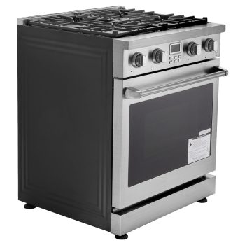 KFFKFF Freestanding Gas Range Oven, 29.9-Inch Stainless Steel Stove with 4 Sealed Burners, Convenient Racks, Interior Light, 4.8 Cu. Ft. Capacity, Ideal for Home and Kitchen Use
