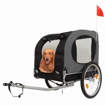 Towallmark Pet Bike Trailer, 88LBS Capacity Folding Cart For Small Medium Pets, Quick Release Wheel Universal Bicycle Coupler, Washable Non Slip Lining