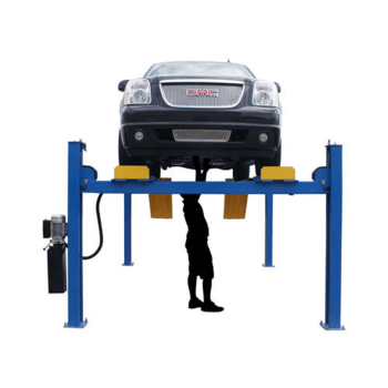 Atlas Automotive Equipment 414AT Commercial Grade 4-Post Alignment Vehicle Lift with Turntables, 10 Minimum Height, 14,000lb, Extra Tall/Wide, Built-In Slip Plates, Single Point Lock Release, 220V