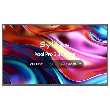 SYLVOX 55 inch Outdoor Smart TV, 2000 Nits 4K UHD HDR 10 IP56 Waterproof Google Television with Dolby Atmos, Voice Remote,Chromecast, Pool Pro 3.0