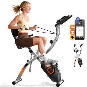 YOSUDA 5in1 Folding Exercise Bike Indoor Exercise Bicycle with 16-Level Magnetic Resistance and 380LB Capacity